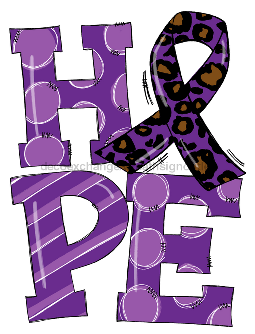 Purple Hope Sign Awareness Door Hanger Wood Sign Decoe-W-0137 22
