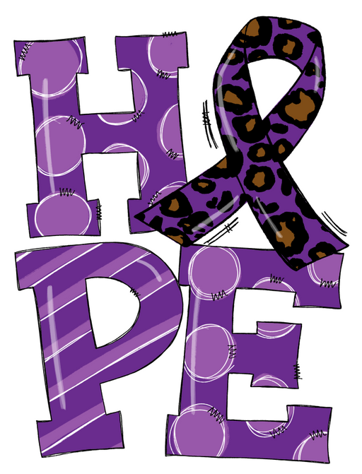 Purple Hope Sign Awareness Door Hanger Wood Sign Decoe-W-0137 22