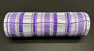 Purple Lavender And White Fabric Plaid Deco Mesh 10 Inches X Yards Xb240110-11
