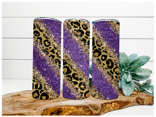 Purple Leopard Tumbler, 20 oz Skinny Tumbler DECOETUMBLER-108 - DecoExchange