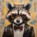 Raccoon With Glasses Sign Funny Animal Wall Art Dco-01145 For Wreath 10X10 Metal