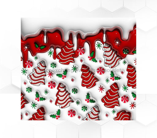 Red Christmas Trees Tumbler 20 Oz Skinny Decoetumbler-351