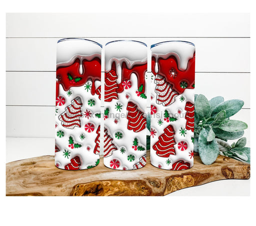 Red Christmas Trees Tumbler 20 Oz Skinny Decoetumbler-351