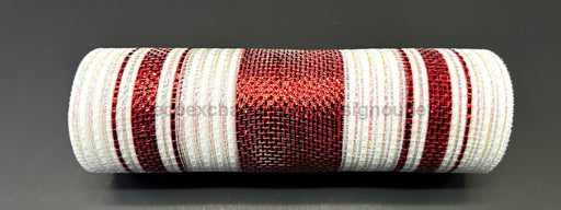 Red-Irid Metallic Multi Strp Mesh 10’’X10Y XB241210-01 Mesh