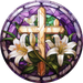 Religious Easter Sign Cross Decoe-5178 10’ Metal Round