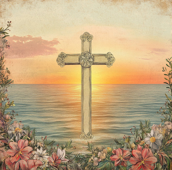 Religious Sign, Cross Sign, DCO-02397, Sign For Wreath, 10x10 Metal Sign