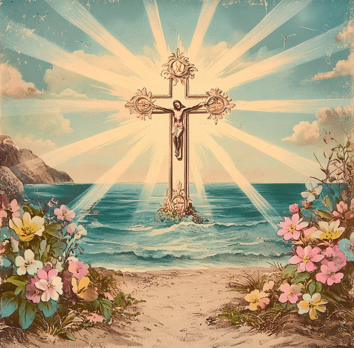 Religious Sign, Cross Sign, DCO-02400, Sign For Wreath, 10x10 Metal Sign