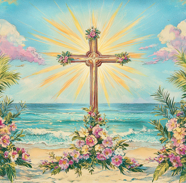 Religious Sign, Cross Sign, DCO-02401, Sign For Wreath, 10x10 Metal Sign