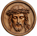 Religious Wood Carving Jesus Sign, DCO-13483-D, Sign For Wreath, 10" Wood Sign