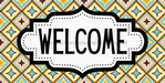 Retro Welcome Sign, DCO-01244, Sign For Wreath, 6x12" Metal Sign - DecoExchange®