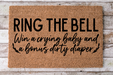 Ring Bell Win Crying Baby - Funny Door Mat - 30x18" Coir Door Mat - DECOE-CM-021 - DecoExchange