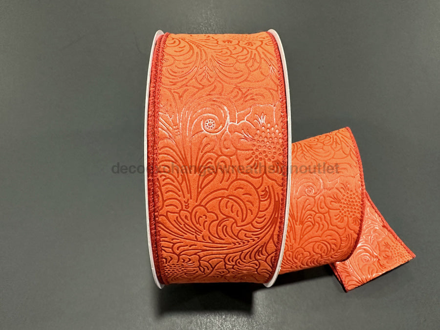 Rust Flower Embossed 2.5’X50Y 984240 - 31C Ribbon