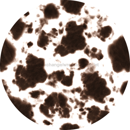 Rustic Brown and White Cow Flower Center, DECOE-FC-0028, 6" metal Flower Center - DecoExchange®