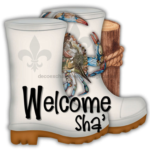 Shrimp Boots Door Hanger Crab Welcome Sha Wood Sign Decoe-W-903667 22
