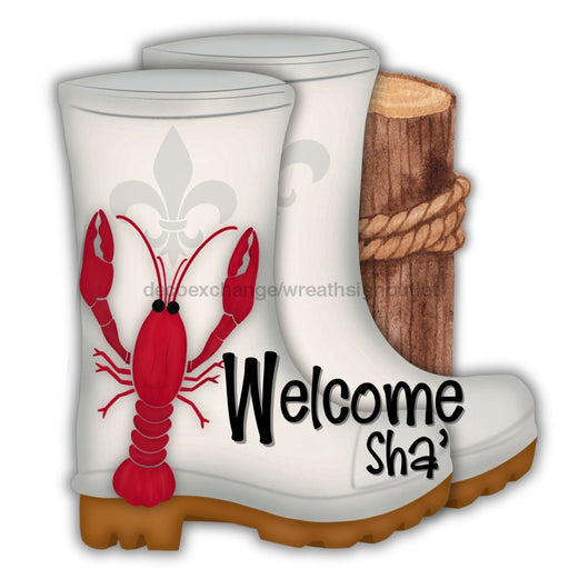 Shrimp Boots Door Hanger Crawfish Welcome Sha Wood Sign Decoe-W-903663 22