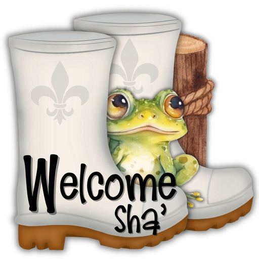 Shrimp Boots Door Hanger Frog Welcome Sha Wood Sign Decoe-W-903668 22