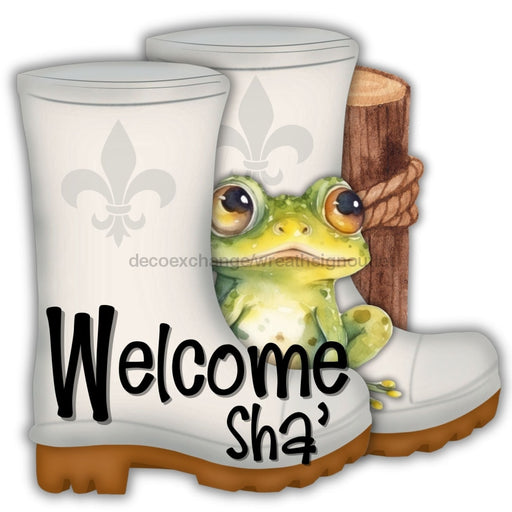 Shrimp Boots Door Hanger Frog Welcome Sha Wood Sign Decoe-W-903668 22
