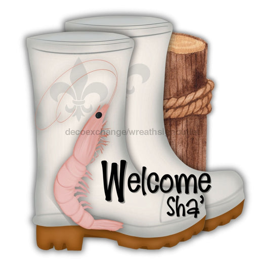 Shrimp Boots Door Hanger Welcome Sha Wood Sign Decoe-W-903661 22