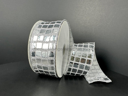 Silver Discoball Sequins 1.5’’X10Y 41533-09-16 Ribbon