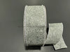 Silv Glittered Flwr Embossed 2.5’’X50Y 871-40-442 Ribbon