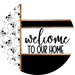 Skulls Door Hanger, Welcome To Our Home Door Hanger, DCO-01803-DH, 18" Round Wood