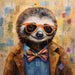 Sloth With Glasses Sign Funny Animal Wall Art Dco-01142 For Wreath 10X10 Metal