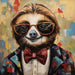 Sloth With Glasses Sign Funny Animal Wall Art Dco-01144 For Wreath 10X10 Metal