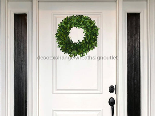 Small Boxwood Wreath Wood Sign Door Hanger Decoe-W-354 15 22