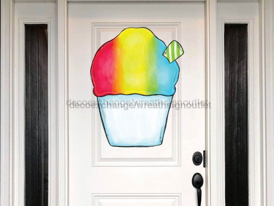 Snoball Sign Summer Beach Wood Sign Door Hanger Decoe-W-132 22