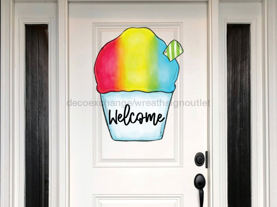 Snoball Sign Summer Beach Wood Sign Door Hanger Decoe-W-144 22