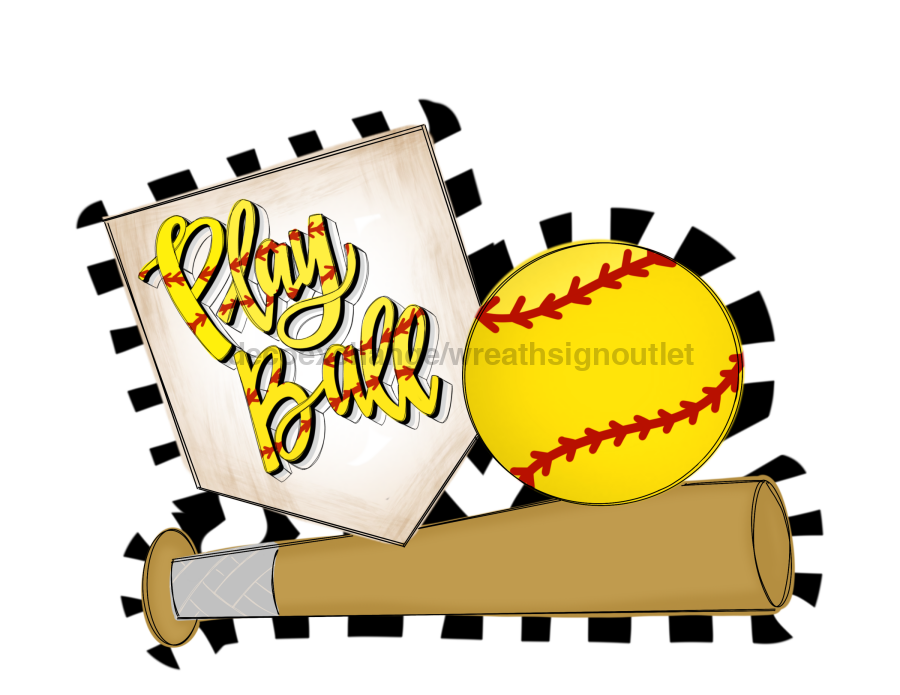 Softball Door Hanger Sports Decoe-W-903727 22’ Wood