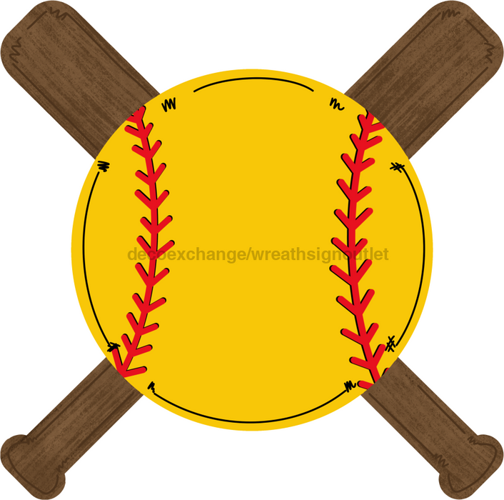 Softball Door Hanger Sports Wood Sign Decoe-W-408 22