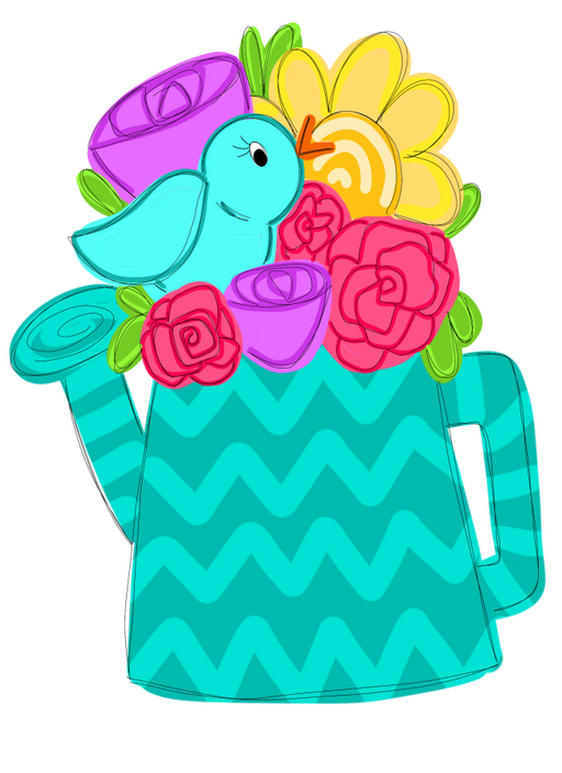 Spring Door Hanger Flower Wood Sign Decoe-W-525 22