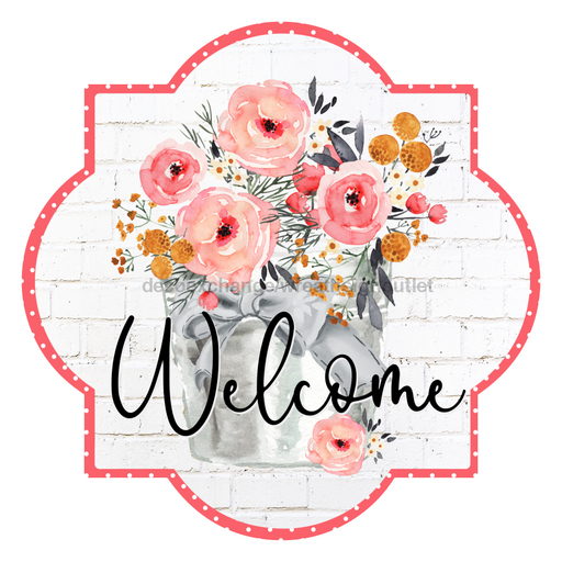 Spring Door Hanger Welcome Decoe-W-640-Dh 22’ Wood