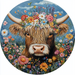 Spring Highland Cow Sign, DCO-13338, Sign For Wreath, 10" Metal Sign