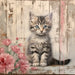 Spring Sign Floral Cat Dco-00965 For Wreath 10X10 Metal