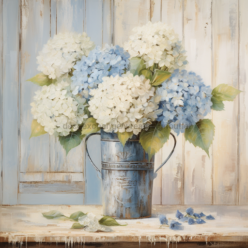 Spring Sign Floral Hydrangea Dco-00959 For Wreath 10X10 Metal