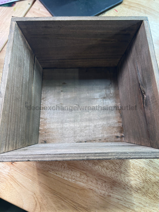 Square Wood Box Brown 170625-Br Container