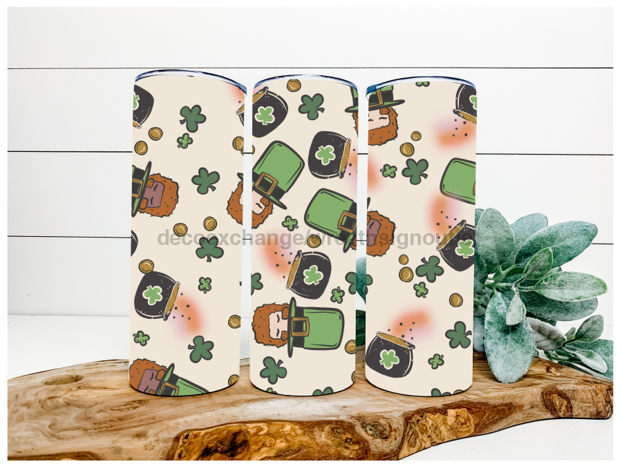 St Patricks Day Leprechauns 20 oz Skinny Tumbler DECOETUMBLER-033 - DecoExchange