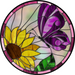 Stained Glass Sign, Butterfly Sign, DECOE-4038, 10" Metal Round