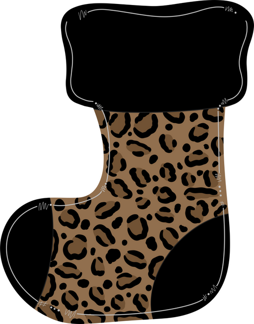 Stocking Sign Animal Print Door Hanger Wood Sign Decoe-W-193 22