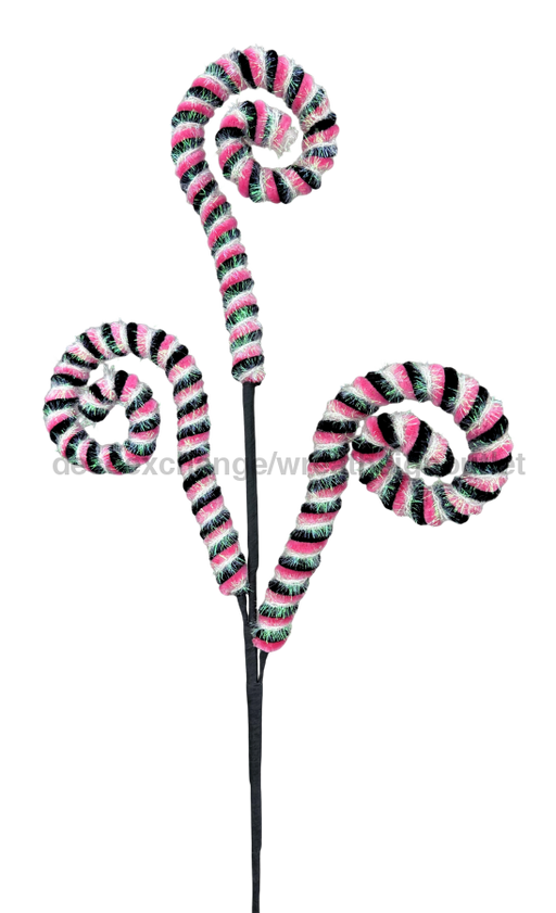 Stripe Spiral Curly Spray - 3 Stems - 28’’ 57287BTBK Pick