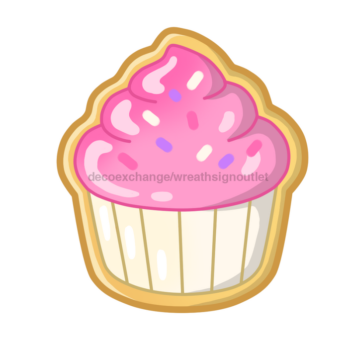 Sugar Cookie Door Hanger Cupcake Decoe-W-903754-Dh 22’ Wood