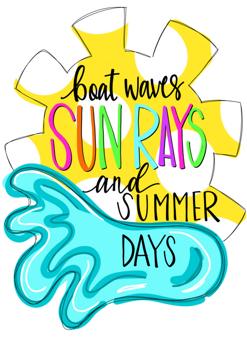 Summer Door Hanger Beach Wood Sign Decoe-W-538 22