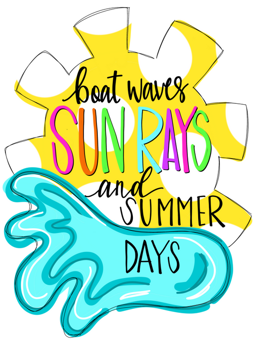 Summer Door Hanger Beach Wood Sign Decoe-W-538 22