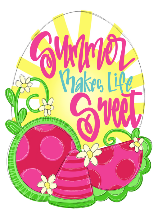 Summer Door Hanger Watermelon Wood Sign Decoe-W-539 22