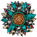 Sunflower, Cow Print Flower, Animal Print Flower, Turquoise Flower, wood sign, DECOE-W-078 - DecoExchange®