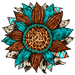 Sunflower, Cow Print Flower, Animal Print Flower, Turquoise Flower, wood sign, DECOE-W-080 - DecoExchange®