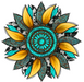 Sunflower, Cow Print Flower, Turquoise Flower, Western Flower, wood sign, Door Hanger, DECOE-W-091 - DecoExchange®
