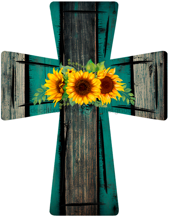 Sunflower Cross Door Hanger Decoe-W-696-Dh 22’ Wood